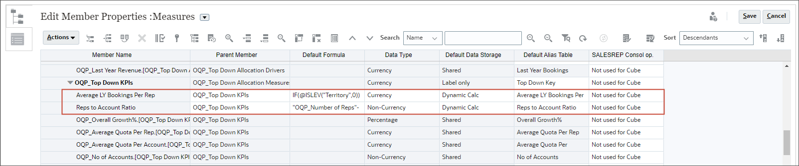 Measure member properties